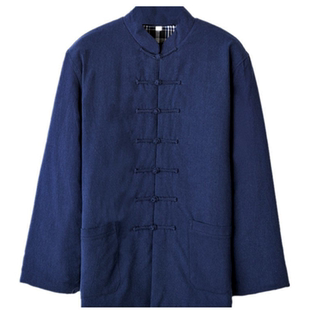 祥瑞唐秋冬纯棉老粗布唐装棉袄中老年保暖棉服男中式加厚棉衣外套