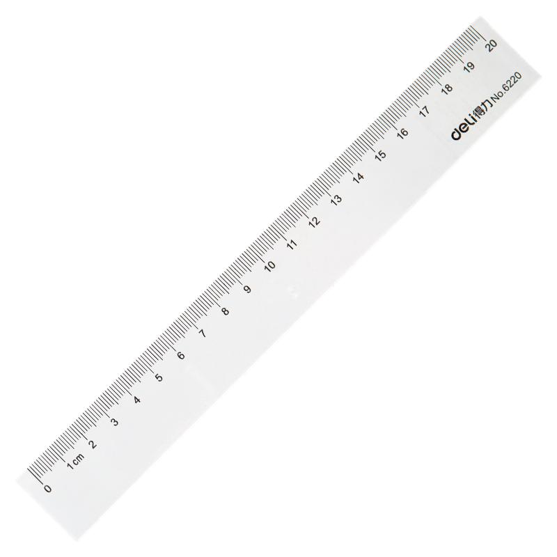 得力6220塑料直尺尺子学生办公绘图制图测量工具20cm/30cm/40cm/50cm/60cm多规格