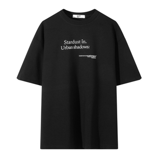 Costful Ro 320g高支罗马布定染螺纹领短袖 立体刻字母印花T恤