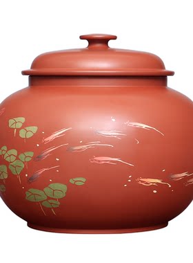 建水紫陶9饼罐1公斤散茶叶罐手工