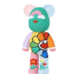 新款太阳花暴力熊益智积木成人高难度拼图拼装玩具流体熊客厅摆件