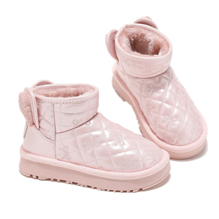 ABCkids儿童鞋2025冬季新款鞋子女童加绒靴子保暖皮靴雪地靴潮流