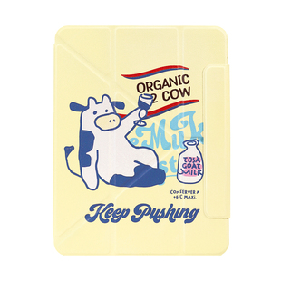 PaPaPa制造局 [哞哞奶牛]可爱Y折三折磁吸可拆分iPad2025磁吸保护套新款苹果iPad11保护壳10.9平板Pro11寸