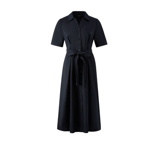 PRICH时尚V领衬衫裙连衣裙夏季新款短袖职场显瘦长裙子女