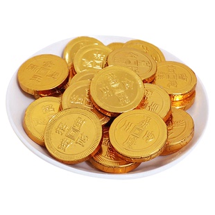 金币巧克力蛋糕装饰摆件元宝花生金条造型代可可脂祝寿婚庆插件