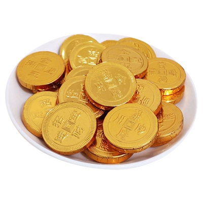 金币巧克力蛋糕装饰摆件