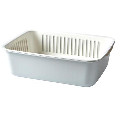 双层方形洗菜篮子塑料多功能淘米