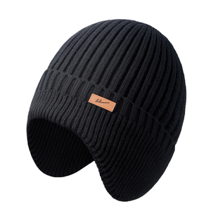 回力帽子秋冬保暖护耳针织帽防寒骑车毛线帽男加绒加厚女冷帽防风