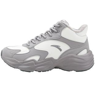 安踏加绒加厚女鞋冬季保暖棉鞋高帮皮面厚底百搭时尚休闲运动鞋子