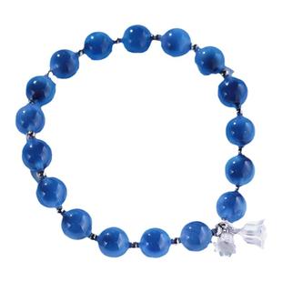 铃兰花手链女蓝色珠子糖心玛瑙半糖手串纯银天然石串珠2026新款