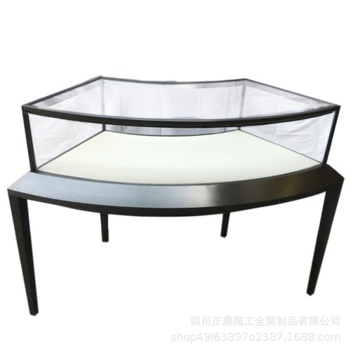 柜台加工中岛珠宝首饰柜展示柜圆形不锈钢展柜首饰柜弧形陈列柜