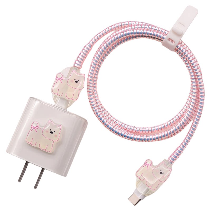 适用20W充电器16pro苹果数据线保护套17充电线绕线器15缠绕绳ipad