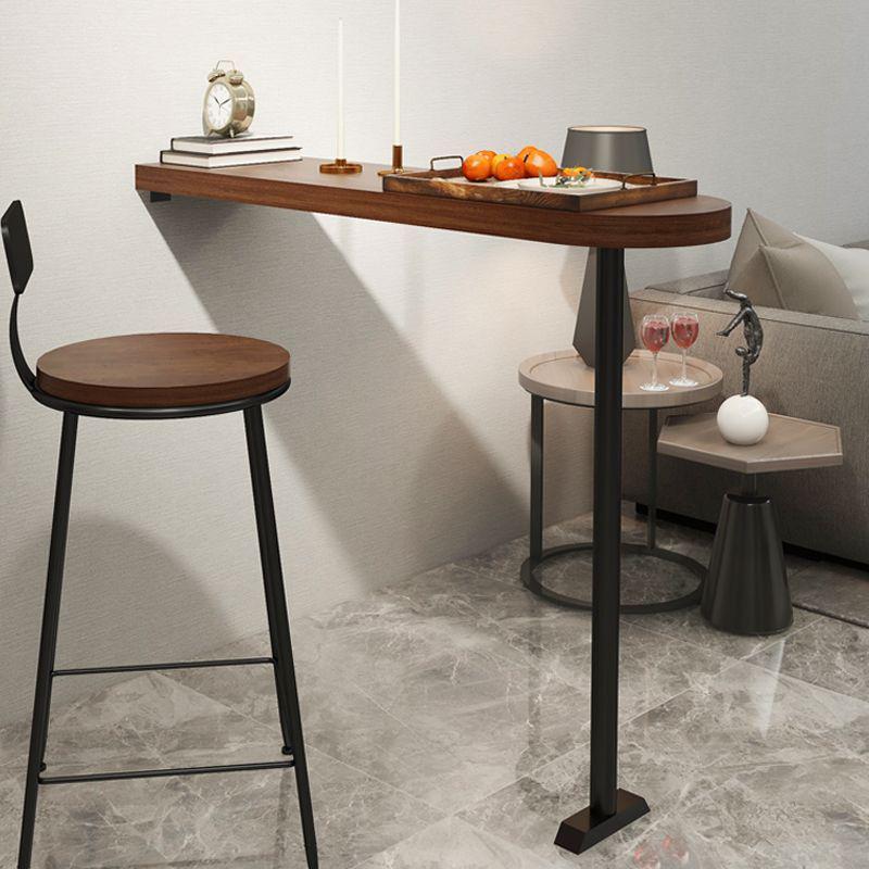 简约实木吧台桌家用阳台客餐厅隔断厨房靠墙高脚桌子原木小餐吧台