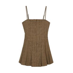 SLY 2024冬季新品法式赫本风多穿法百褶吊带连衣裙030HAR33-5761