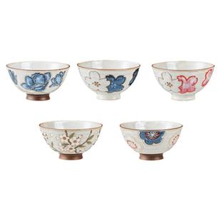 美浓烧春日花语釉下彩陶瓷餐具日本进口家用饭碗套装轻奢礼品组合