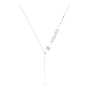 小珍珠流苏纯银项链女生轻奢小众颈链法式高级感锁骨链送女友礼物