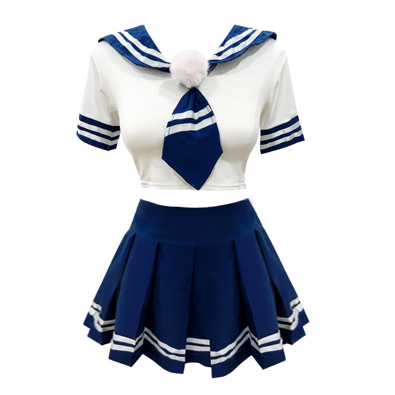 夏何夕性感睡衣女纯欲学院风学生JK短裙角色扮演情调制服套装qqny