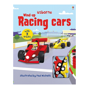 【预售】Wind-up racing cars 扭动发条玩具书 赛车 英文原版儿童读物 wind up train书籍进口