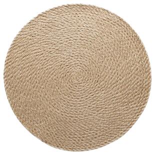 黄亚麻餐垫北欧日式藤编织隔热垫防烫锅垫菜垫碗垫杯垫草编餐桌垫