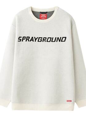 SprayGround冬季新品通勤休闲毛衣SG黑白针织衫保暖舒适女装潮牌