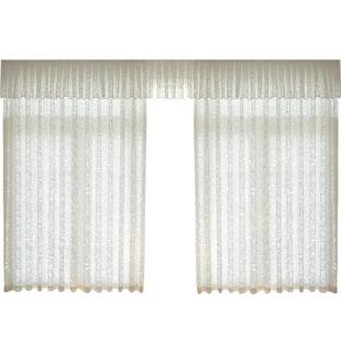 法式轻奢纱幔纱百褶帘头透光不透人氛围感客厅阳台月枝影梦幻窗纱