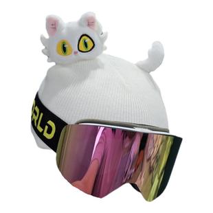 滑雪头盔帽套针织毛线帽雪镜扣开口开洞单双板头盔罩男女款通用