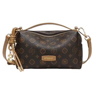 星期六小方包包女式2026新款老花枕头包单肩斜挎包通勤百搭手机包