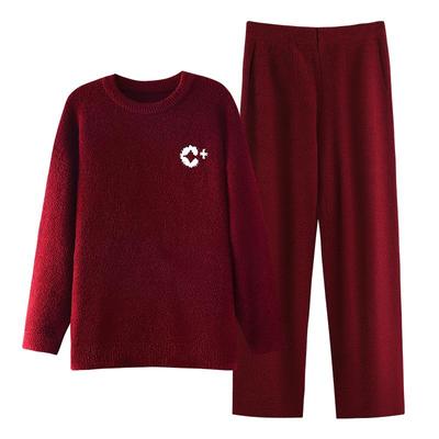 睡衣男士秋冬半边绒长袖家居服