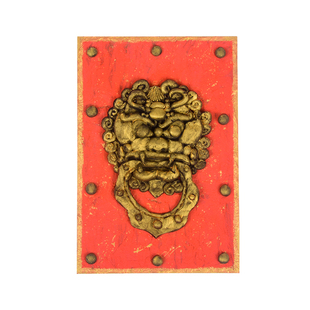 新年手工diy创意画幼儿园学生美术作品素材辅首衔环门环青铜材料