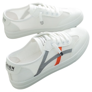 网面小白鞋女2024年新款夏季百搭透气ins街拍潮鞋运动薄款板鞋女