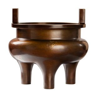 苏工点金方耳高三足纯铜香炉家用供奉上香室内熏香炉小众高级铜炉