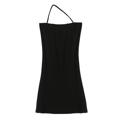 胖mm性感显瘦斜肩抹胸打底吊带裙