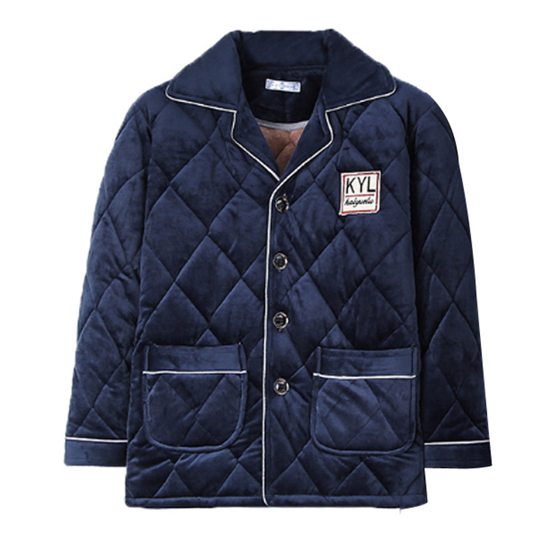 冬季珊瑚绒加绒睡衣保暖家居服男