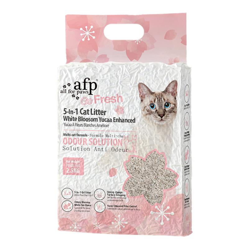 afp樱花白茶丝兰木薯混合猫砂豆腐砂膨润土吸水结团强力除臭低尘