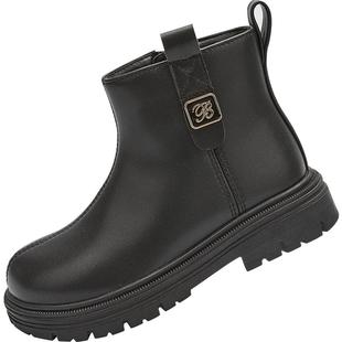 巴拉巴拉童鞋儿童靴子马丁靴女童2025新秋冬短靴拉链潮流百搭鞋子