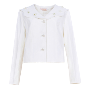 大码女装2026春装新款短上衣胖mm高品质清新减龄花朵翻领西装外套