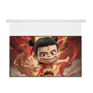 坚果投影三色电动悬浮智能隐藏小白盒8K光子拉线抗光家用投影菲涅尔幕布3D嵌入式超高清升降极米投影天花屏幕