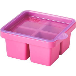 瑞士力康硅胶冰格冰块模具制冰盒家用婴儿辅食盒制冰神器四格大块