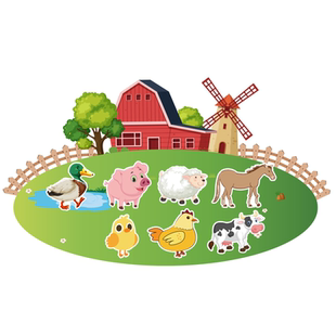 动物宠物农场磁力贴磁性黑板贴磁吸铁冰箱贴英语文数学计算术课堂教学教具小学生幼儿童园早教启蒙认知闪卡片