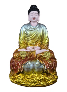 药师佛如来佛祖三尊树脂佛像