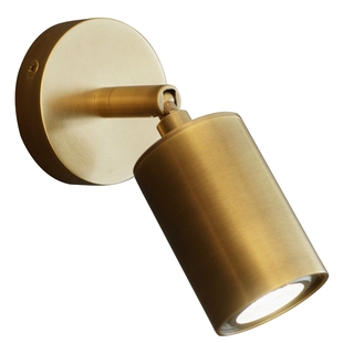 卧室床头纯铜黄铜中古风复古迷你小壁灯照画可旋转调角度阅读射灯