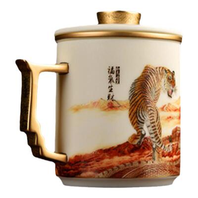 容山堂雄伟大师办公杯羊脂玉