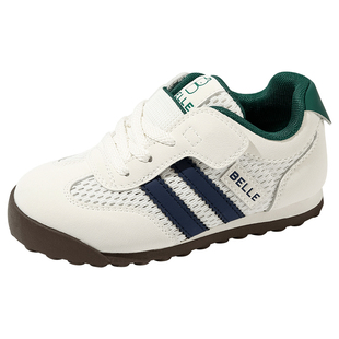 百丽童鞋儿童板鞋春夏新款女童网面鞋男童透气运动鞋青少年休闲鞋