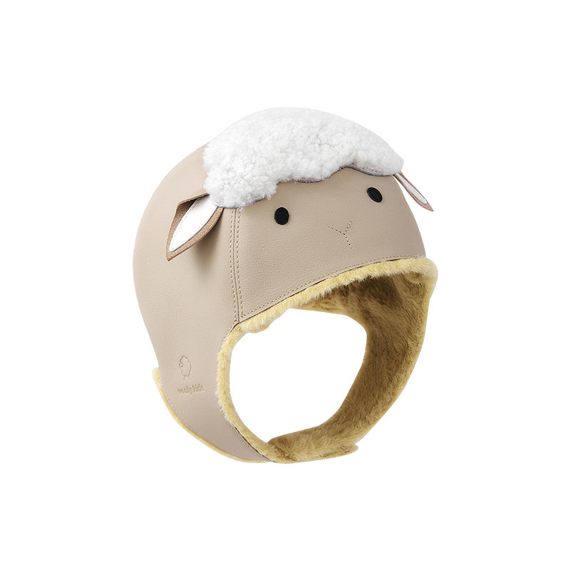 woollykids深冬新款真皮小羊羔帽