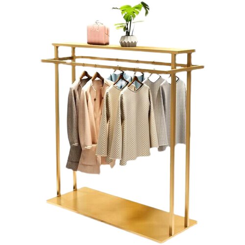 服装店中岛展示架两边挂男女装店铺中间挂衣服陈列架双杠挂衣货架