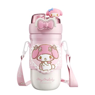 三丽鸥保温杯女生高颜值水杯小学生上学专用2025新款双饮吸管杯