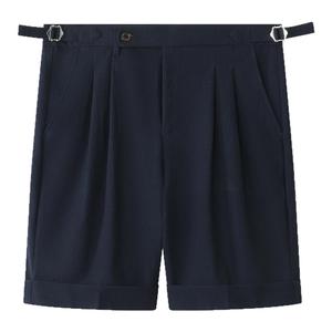 肌理感泡泡纱 那不勒斯短裤男士夏季新款高级感黑色巴黎扣西装裤