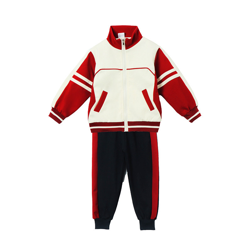 小学生校服春秋夏装纯棉运动会套装枣红幼儿园服儿童班服三四件套