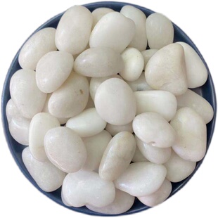 50斤白色抛光鹅卵石大小鹅软石雨花石原石庭院阳台铺路铺地白石头