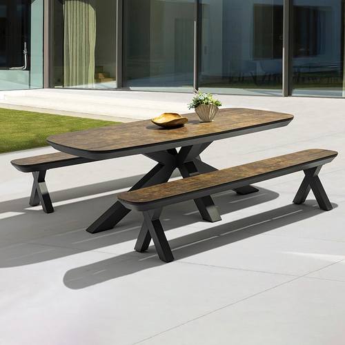 优澜跨境批发酒店度假村户外金属别墅商用铝合金桌椅庭院花园